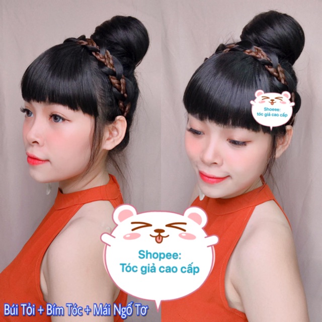 Tóc giả - Dây con rít to phối 2 màu