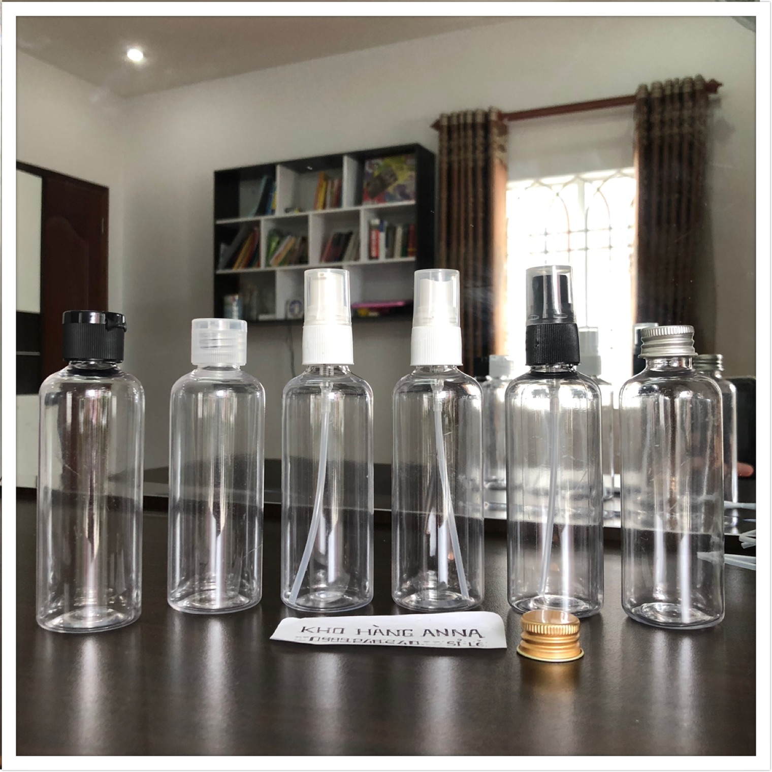 [ Chai lọ hủ 100ml ] 5 Chai nhựa 100ml- Combo 5 Chai pet trong suốt xịt sương/ nắp bật đựng mỹ phẩm, chiết nước hoa, đựng nước rửa