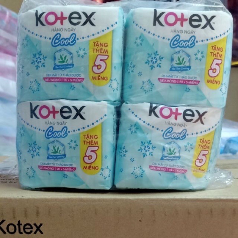 Bộ 8 gói BVS Kotex Hàng Ngày Cool Siêu Mỏng 20 miếng