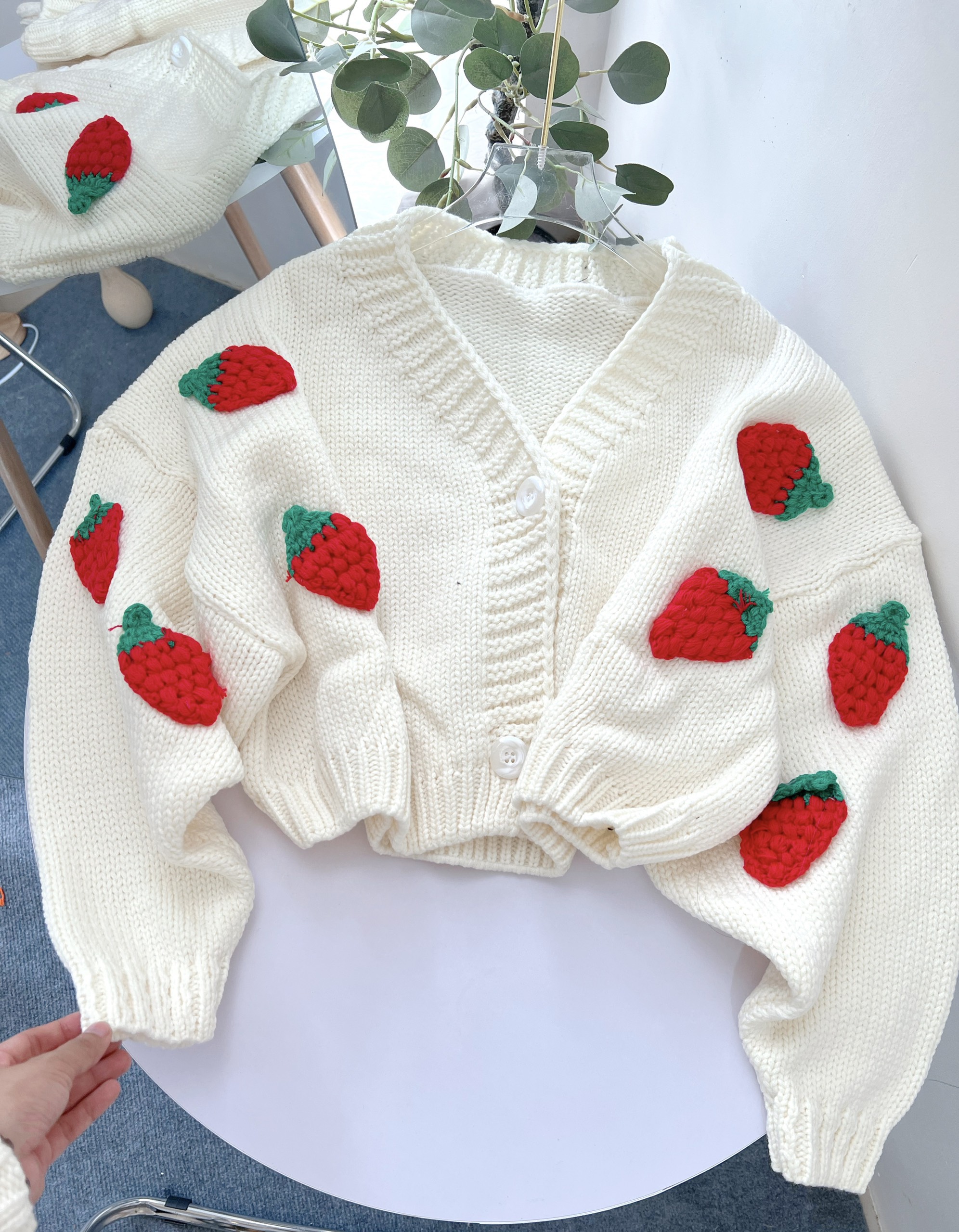 Áo Len Cardigan Gắn Hoa nhiều màu [CÓ SẴN]