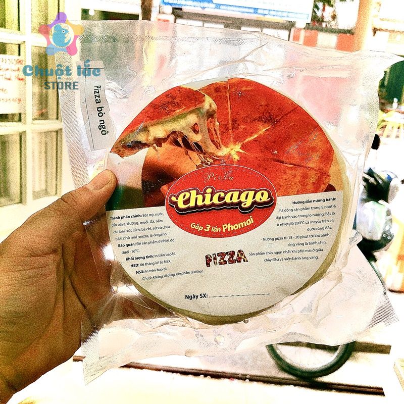 Piza Chicago nhân nhồi siêu phô mai size 16 400gr Chỉ giao TPHCM