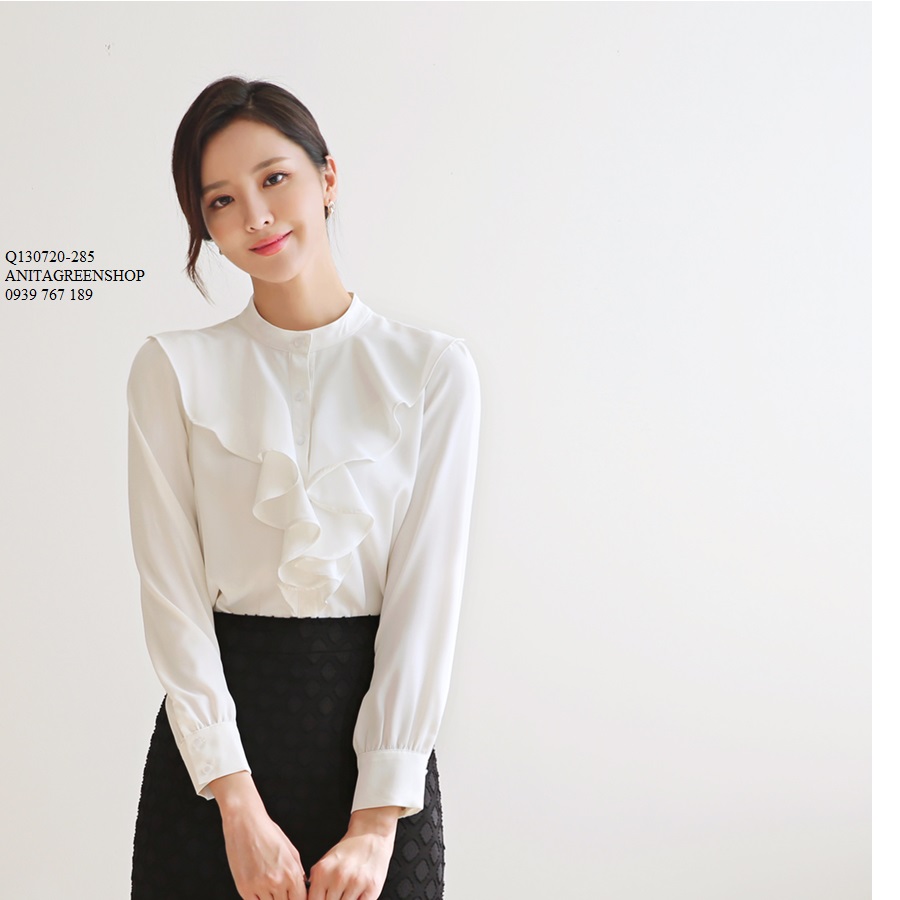 Q130720 áo sơ mi cổ trụ