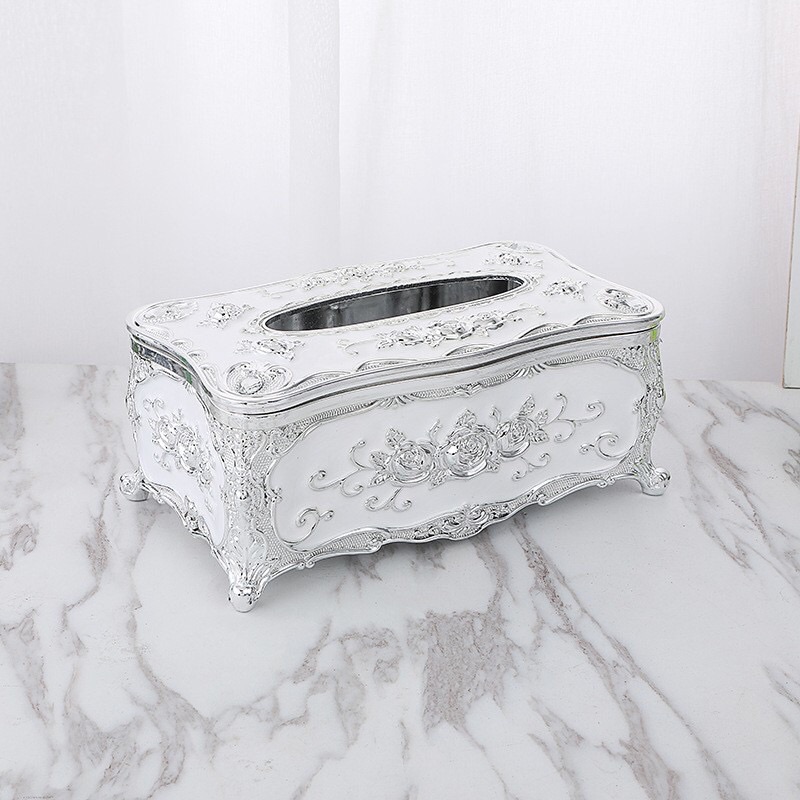 Hộp Đựng Giấy Ăn Hợp Kim Nhôm Mạ Vàng Và Bạc Phong Cách Cổ Điển, Hộp đựng giấy ăn hợp kim đồng cổ Thái Lan cao cấp