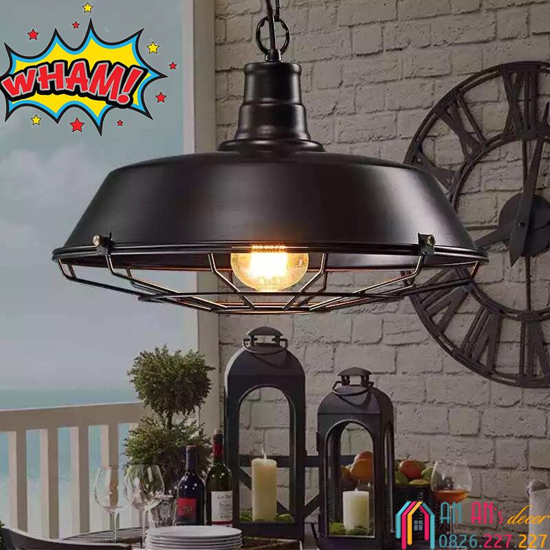 Đèn thả Vintage lồng sắt mặt dây chuyền đèn bếp thanh quán cà phê - AnAn Decor