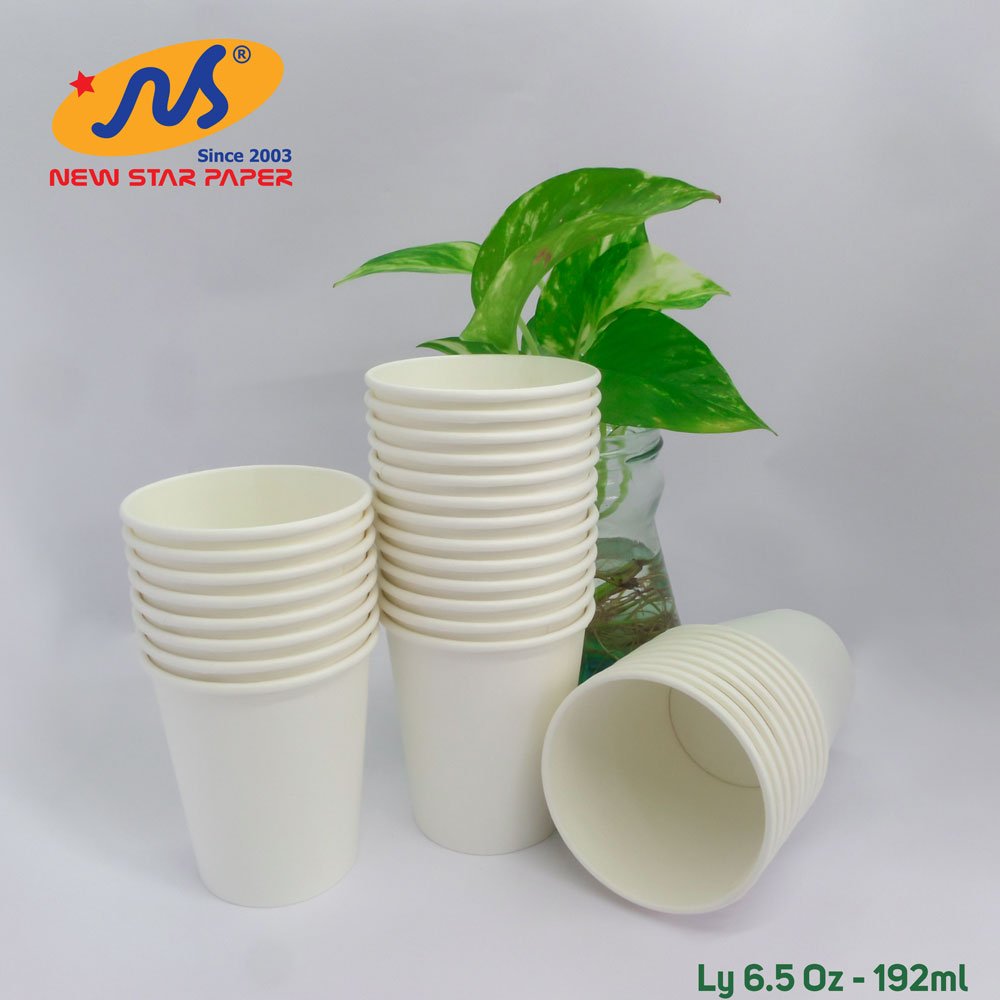 Ly giấy 6.5oz~192ml - Lốc 50 ly giấy trơn