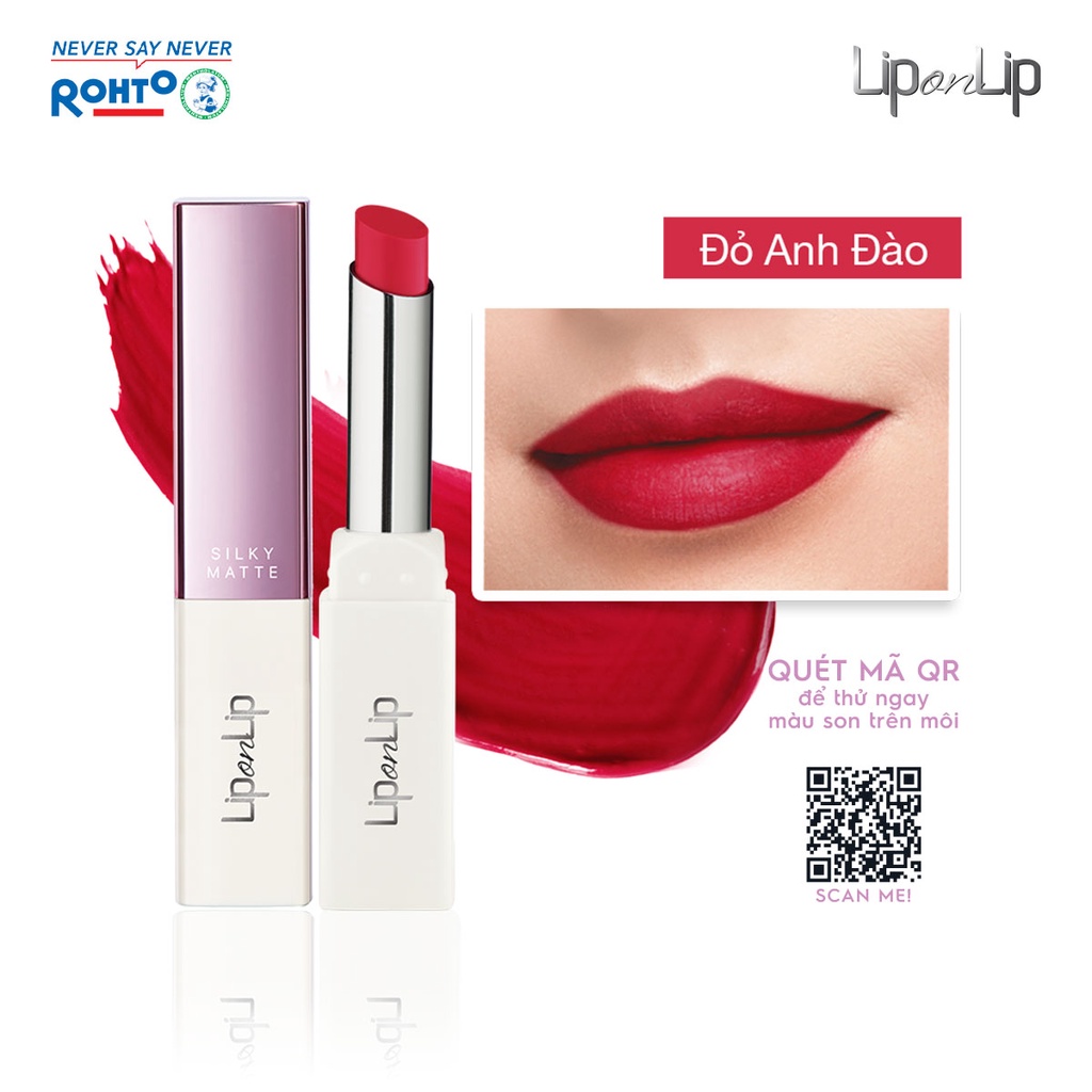 Son Lì Siêu Mịn Dưỡng Lip On Lip Silky Matte (màu đỏ cam, đỏ anh đào, hồng cam)