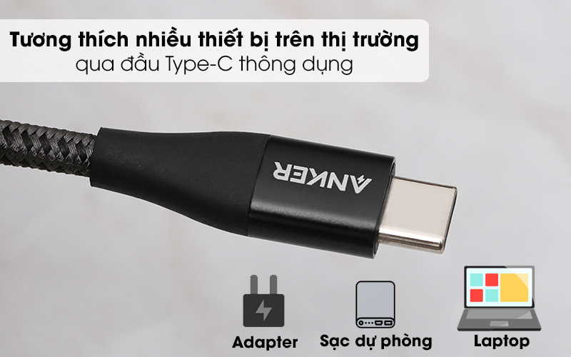 Cáp Type C - Lightning MFI 0.9m Anker PowerLine+ II A8652 ( Likenew )