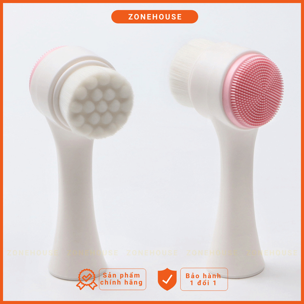 [Type 1] Plant facial cleanser 2 head massage deep clean zonehouse, wash Brush face Korean 2 head fur ultra soft and flexible silicon