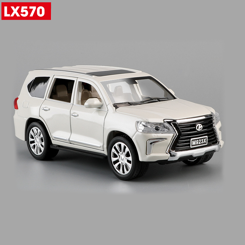 Mô hình xe ô tô LX570 XLG 1:24 bằng kim loại xe chạy cót mở được cửa có đèn và âm thanh động cơ mô hình xe đồ chơi trẻ em