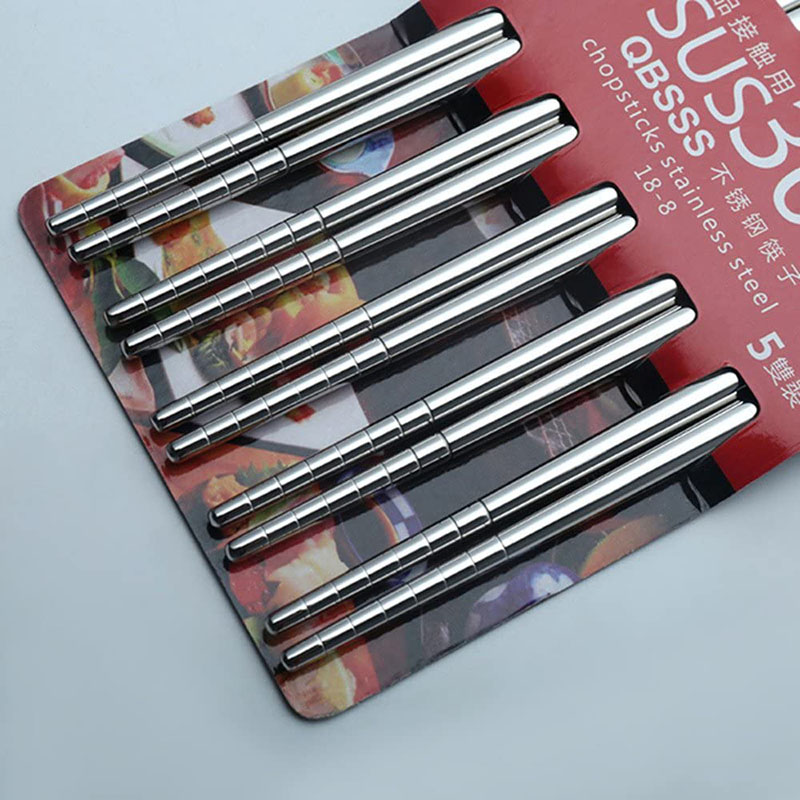 Bộ 5 đôi đũa inox SUS 304 thép không gỉ