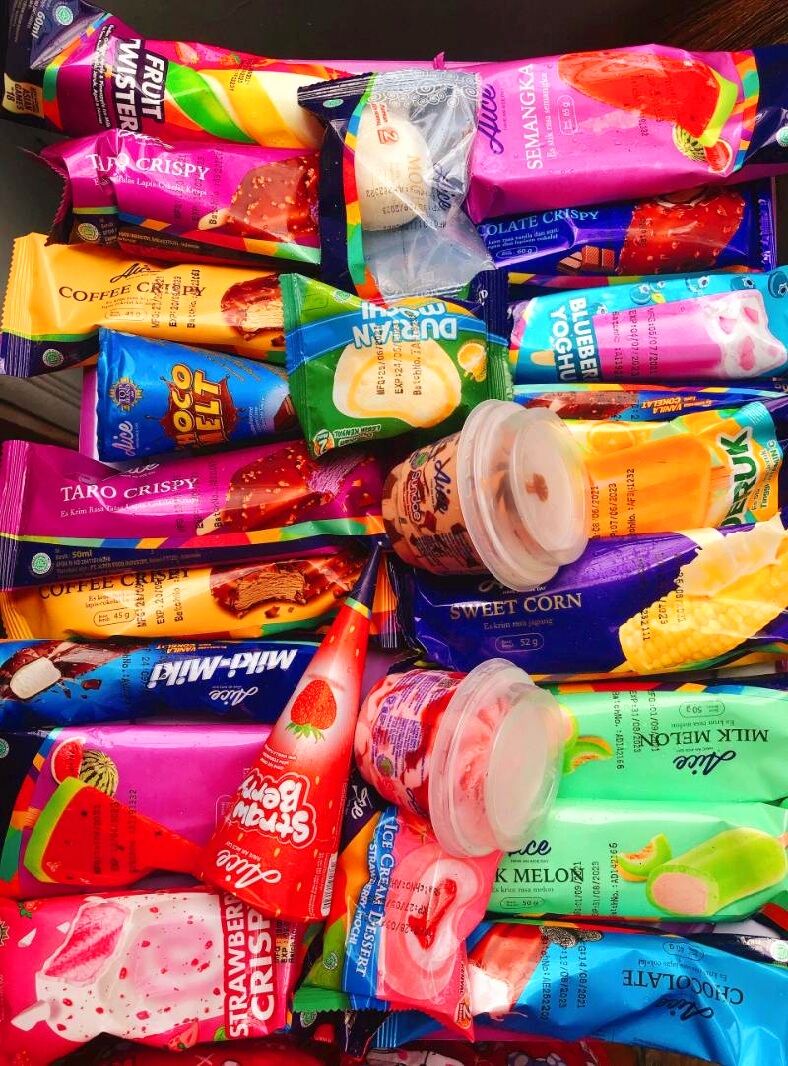 (Choose 2-Hour Delivery) Box of Aice Mixed Ice Cream in All Flavors, 45 Pieces