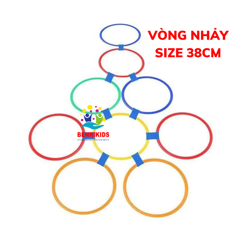 Đồ Chơi Vận Động Trẻ Em Sét 10 Vòng Nhựa Size To Cho Bé Vui Chơi Tập Nhảy Lò Cò