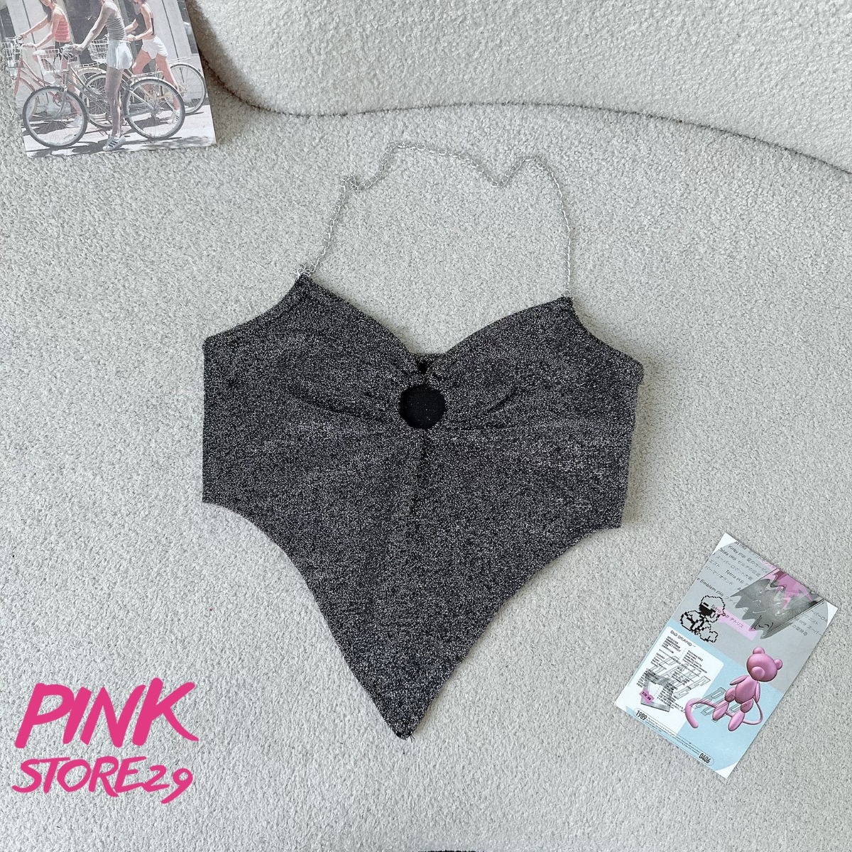Áo yếm dây xích vạt nhọn pinkstore29 kiểu lấp lánh a51011