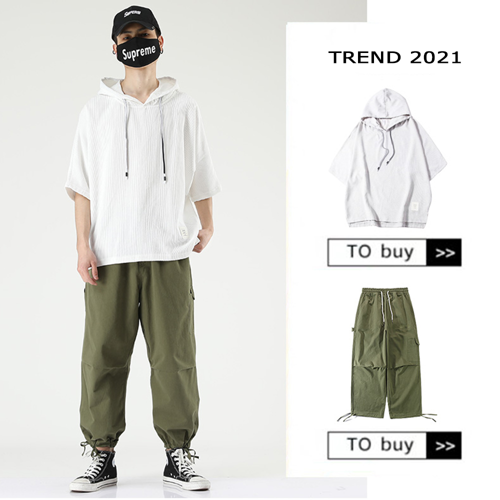 Bộ Quần Áo Thun Nam Áo Hoodies Cộc Tay Phối Quần Joggger Thể Thao Dáng Basic Thời Trang FASHION4MEN SET NAM 90000156