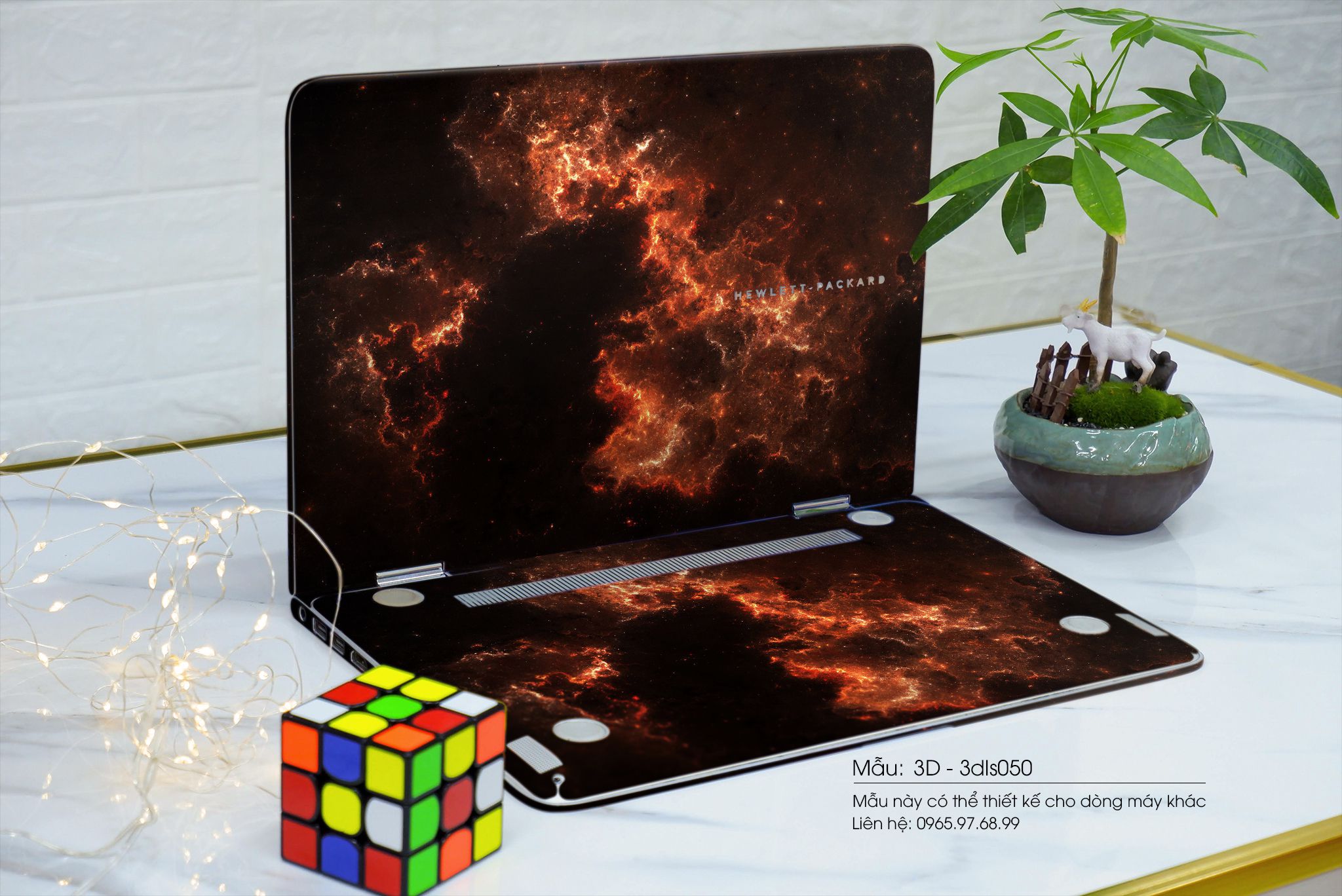 Decal Skin dán Laptop HP mẫu 3Ds (inbox mã máy cho shop)
