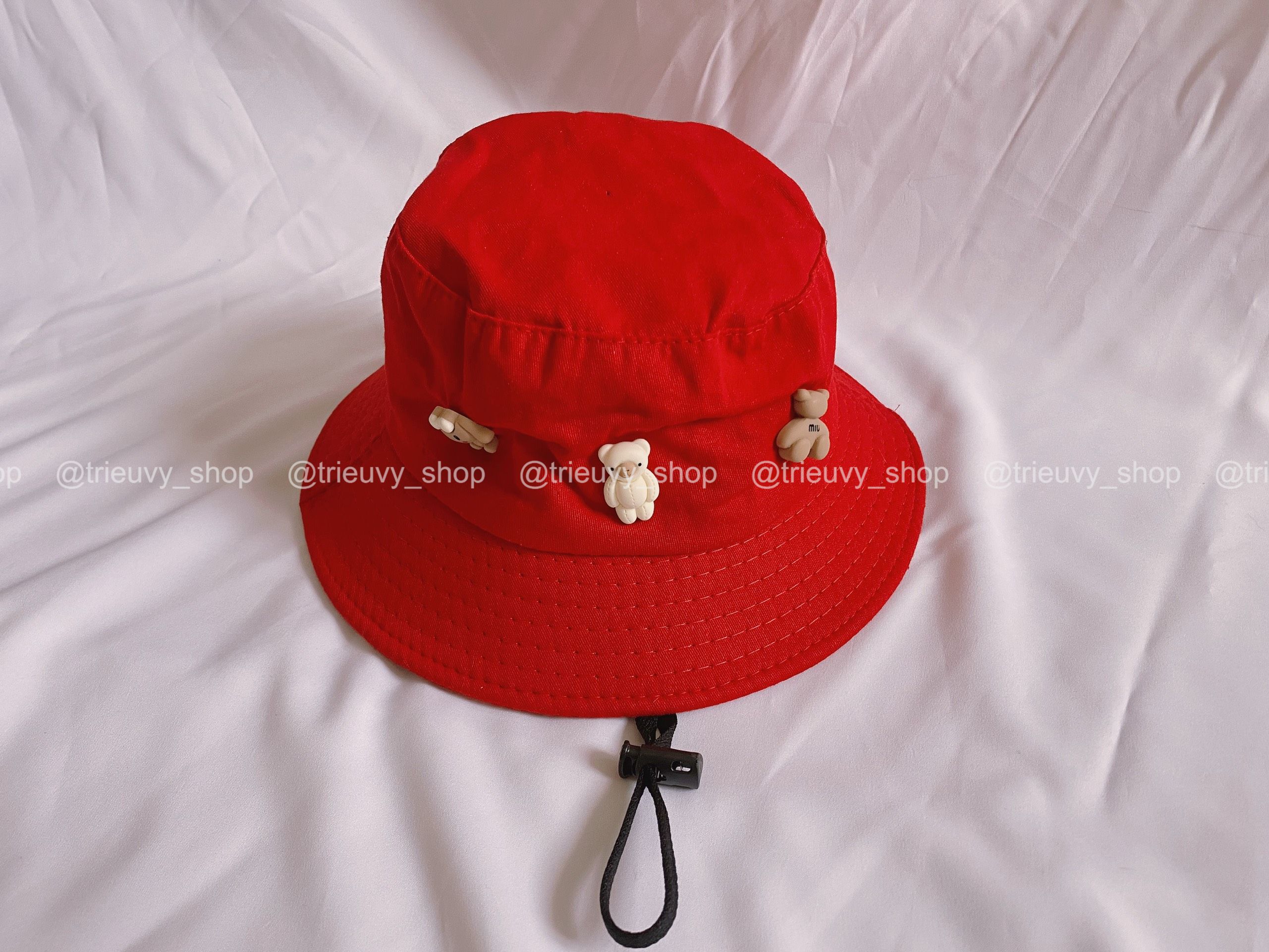 Mũ bucket, nón chống nắng cho bé trai/bé gái gắn Sticker Gấu - TRIEUVY