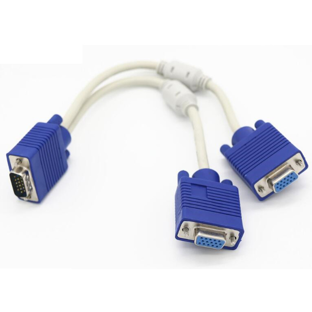 FCQUA Dây Máy Chiếu VGA Đực Sang Cái Thực Tế Bộ Chuyển Đổi Cáp VGA Cho TV PC, 1 Máy Tính Đến Màn Hình Kép 2