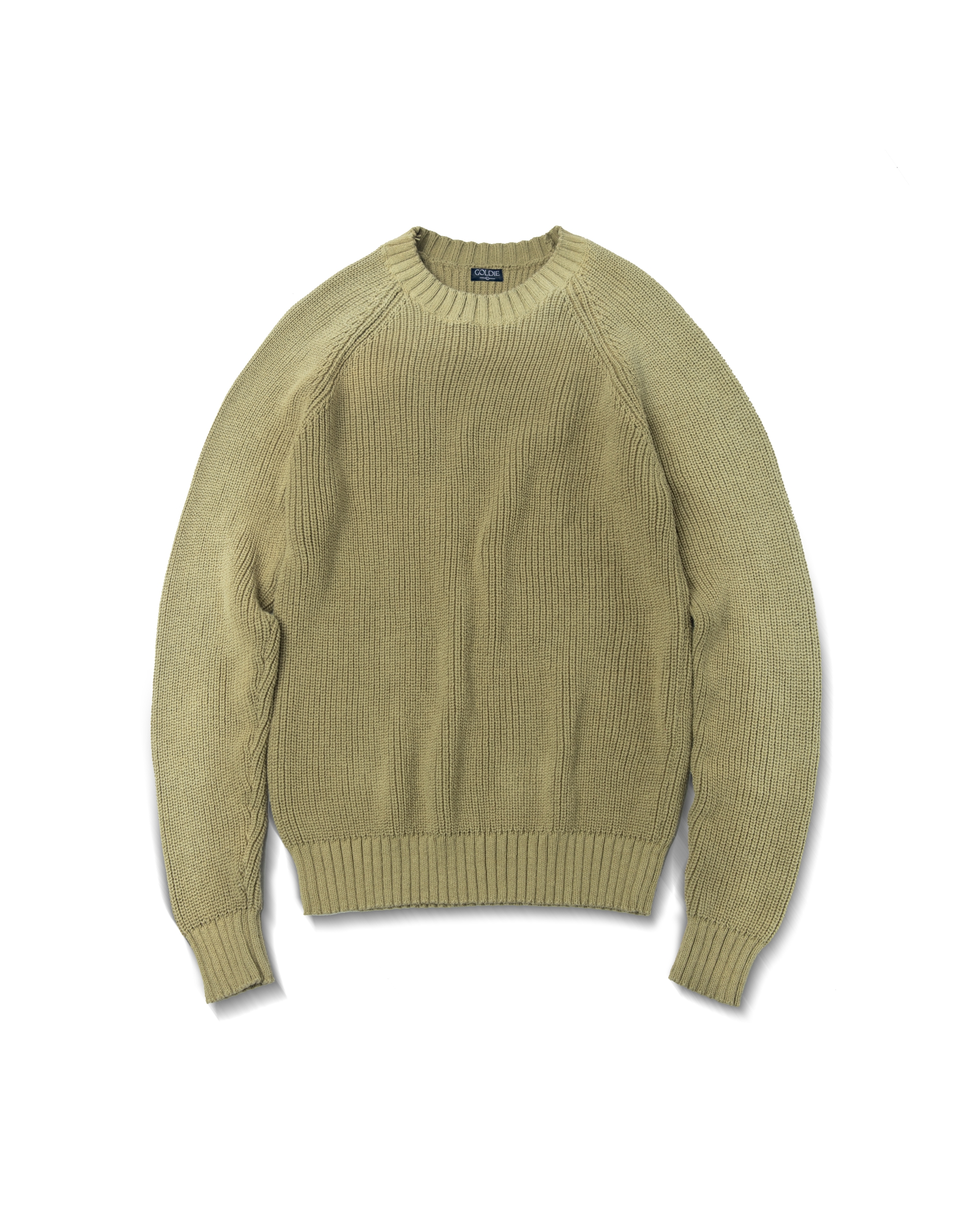 LOGO WASHED YELLOW KNIT SWEATER
