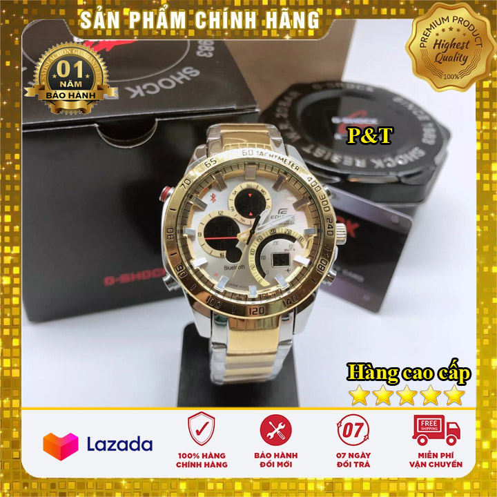 ĐỒNG HỒ CASIO EDIFICE Sang trọng - Chống nước - Dây thép không gỉ - Đồng hồ P&T [FreeShip- Hàng cao cấp- Full box ]