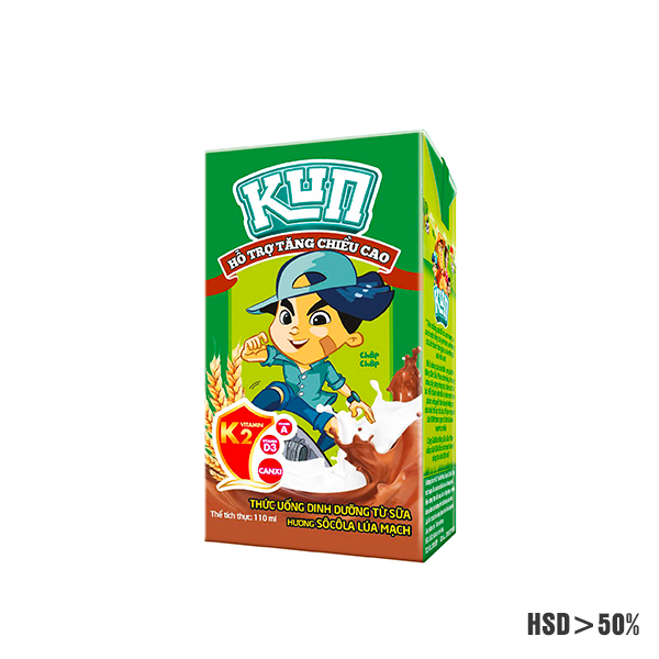 Sữa KUN Sô Cô La Lúa Mạch Hộp 110ml Thùng 48 Hộp