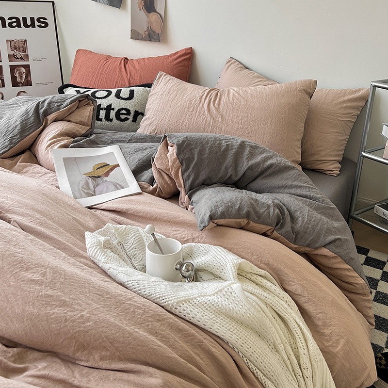 Bộ chăn ga gối cotton đũi - phù hợp homestay nhà nghỉ khách sạn, cam kết hàng đúng mô tả, chất lượng đảm bảo an toàn đến sức khỏe người sử dụng