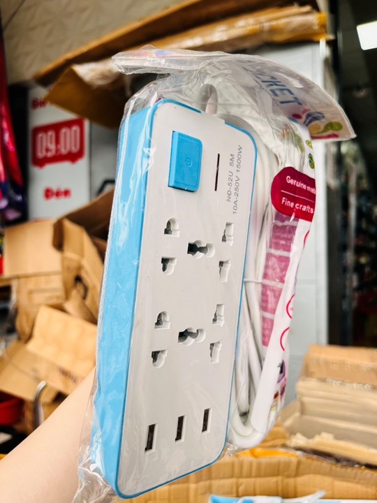 Ổ ĐIỆN THÁI LAN SOCKET NĐ-52U DÀI 5M 3 CỔNG USB