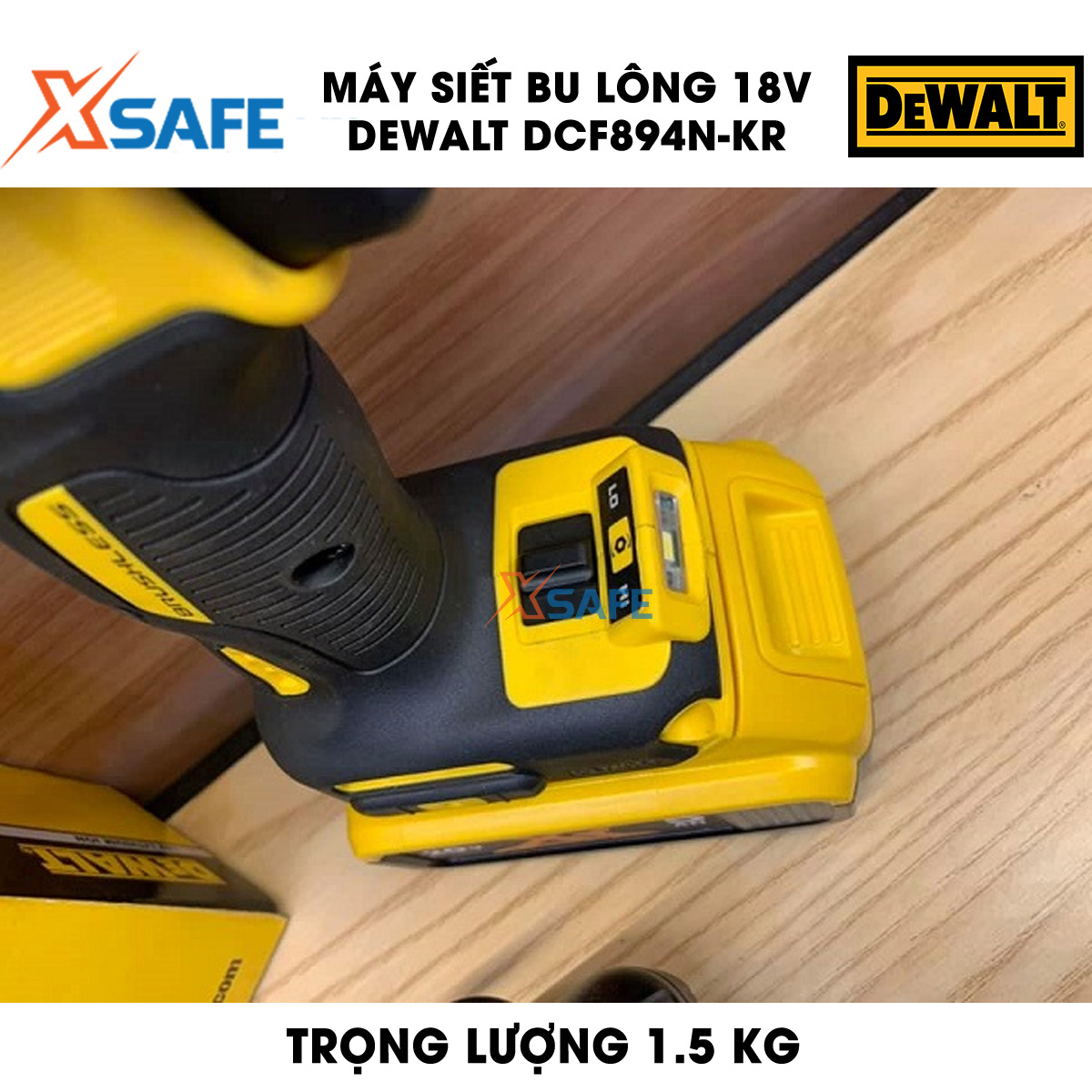 Máy siết bu lông 18v dewalt dcf894n-kr máy siết bu lông cầm tay lực siết tối đa 447nm, tốc độ không tải 0-2000 vòng/phút, 3 năm
