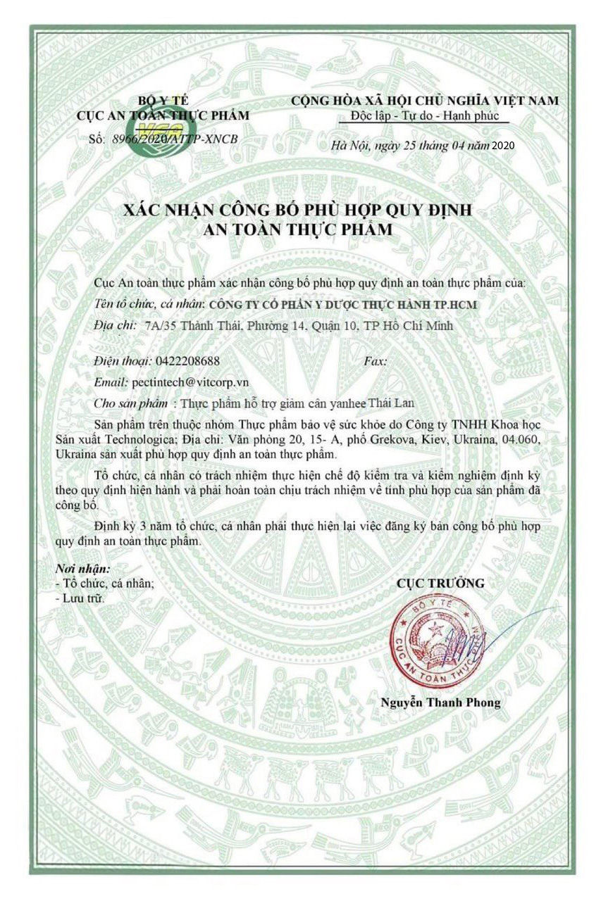 Giảm cân yanhee vip 7 ss thái lan(7viên/ngày)