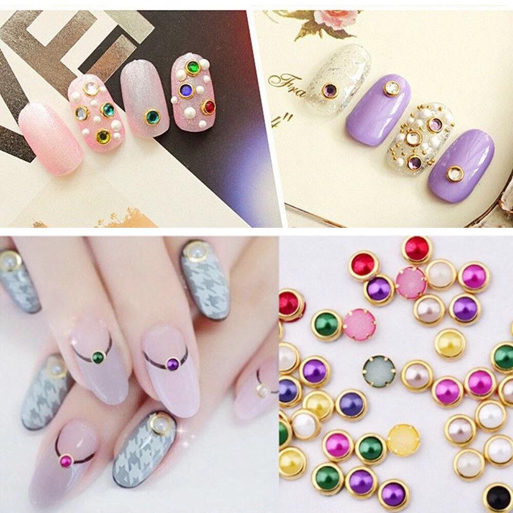 Bộ 200 hạt đá đính trang trí móng tay