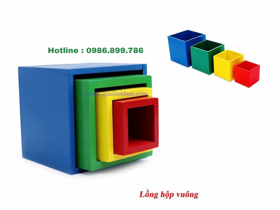 Đồ chơi lồng hộp vuông 4 tầng gỗ cao cấp, đồ chơi xếp chồng lồng hộp thông minh tiêu chuẩn, đồ chơi thông minh cho bé