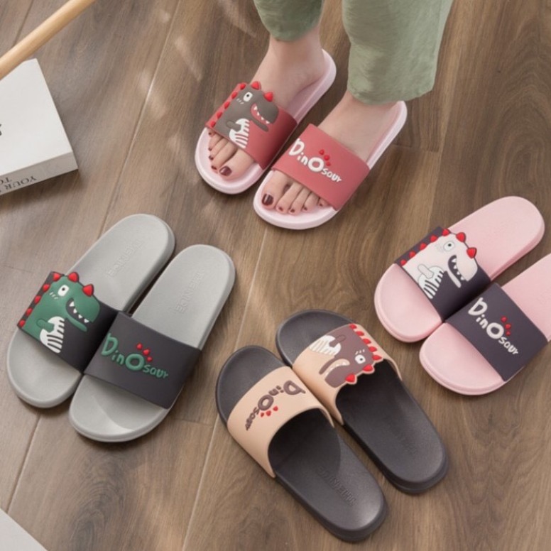 Dép KHỦNG LONG 3D dép ulzzang cao su quai ngang hot hit Dinosaur D12 (Form nhỏ đặt tăng 1 size) giá rẻ