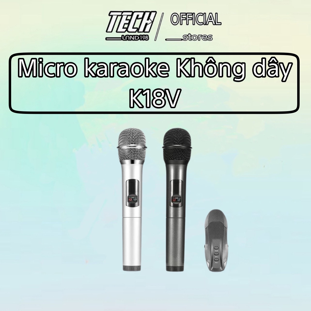Mic Hát Karaoke Không Dây  K18V +  loại 1 cái Âm Thanh Chuyên Nghiệp Sở Hữu Độ Nhạy Cao Âm Thanh Không Bị Vỡ Micro  K18V Bluetooth Vỏ Kim Loại Siêu Bền Chắc Hỗ Trợ Đèn Led Báo Mức Pin