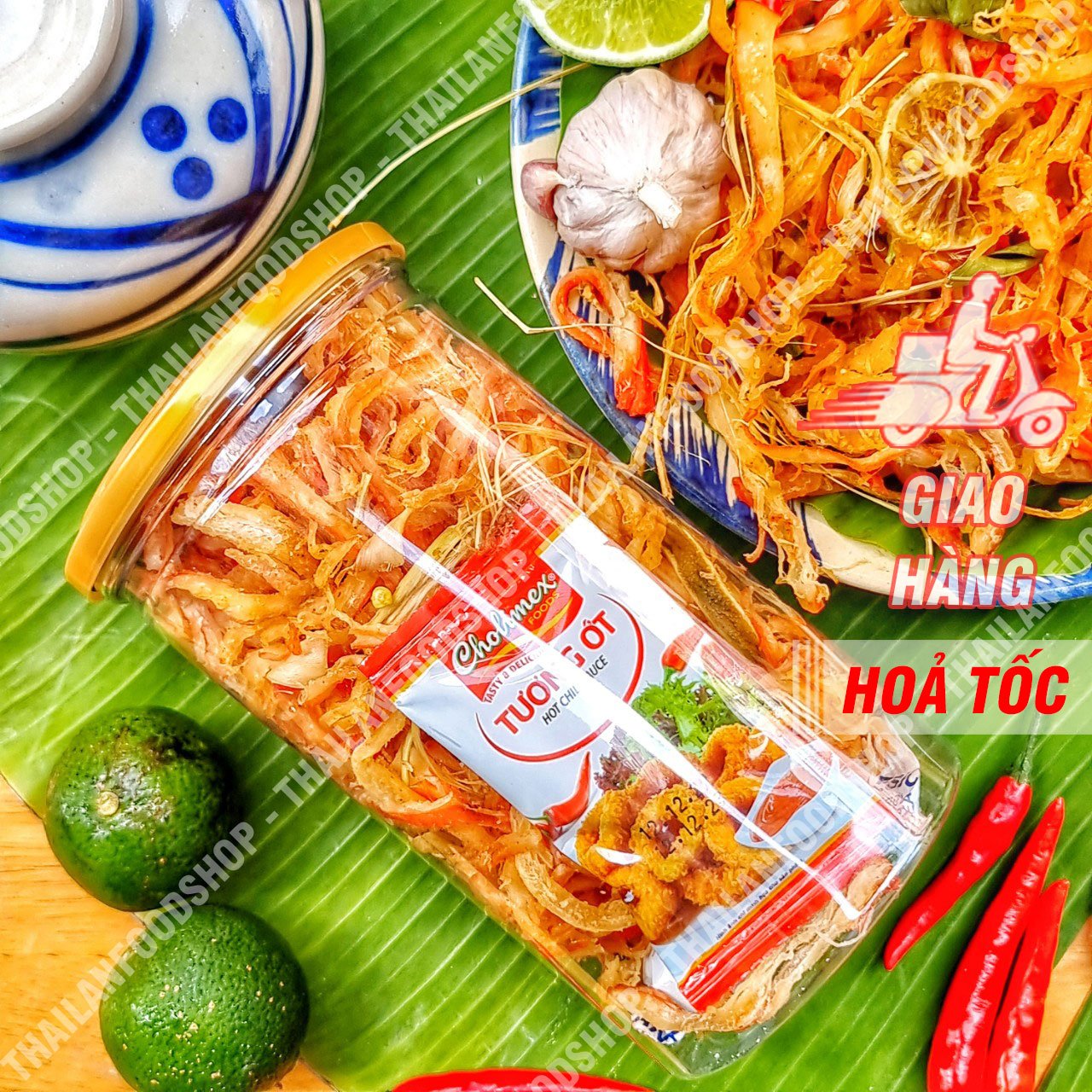 Mực Sợi Tomyum ( Mực Sợi Sốt Thái) - Lon 300gr