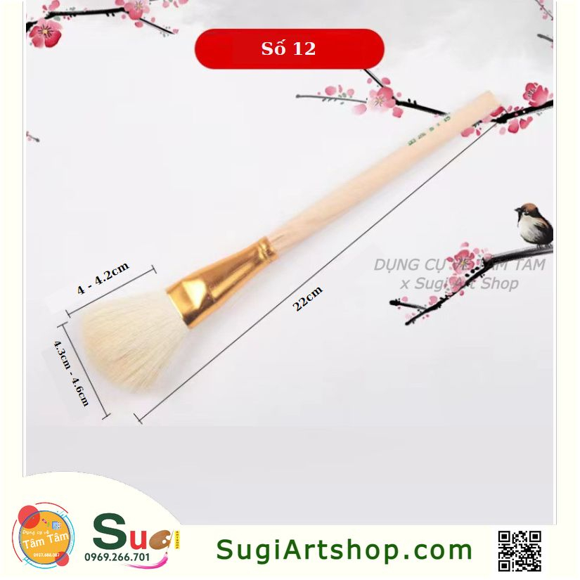 Cọ Đầu Tròn Lông Thỏ - Cọ lông mềm , xù - Quét gôm quét tẩy, hoặc blend acrylic