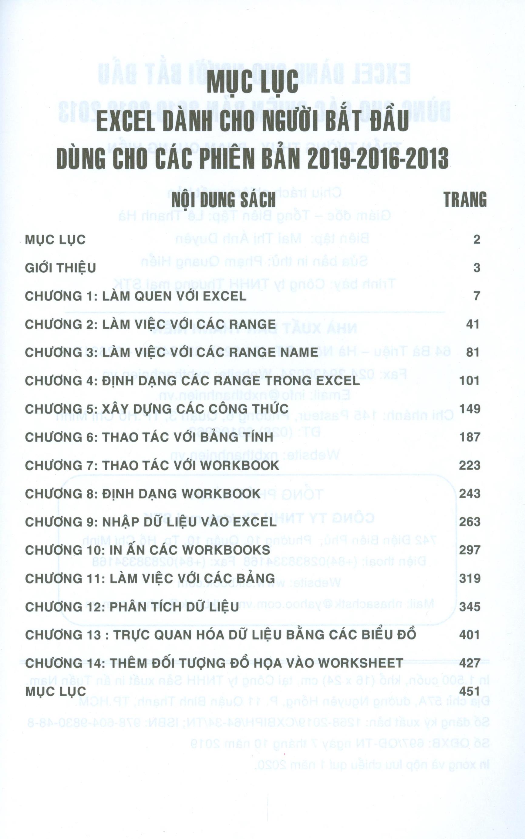 Excel Dành Cho Người Mới Bắt Đầu (Dành Cho Các Phiên Bản 2019 - 2016 - 2013)