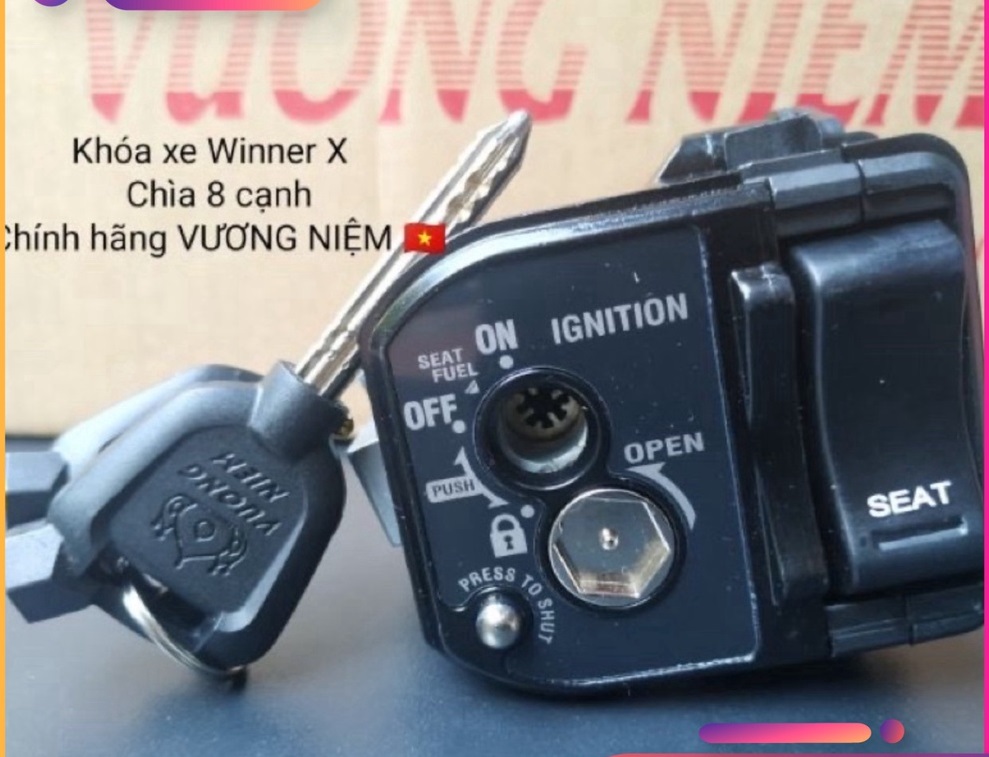 Bộ ổ khoá xe winner x chìa 8 cạnh chống trộm cao cấp chính hãng