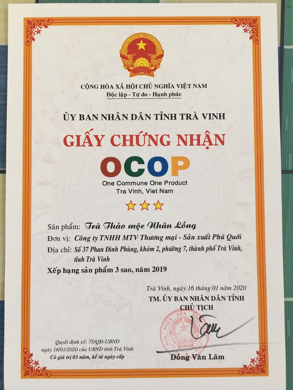 Trà thảo mộc Nhãn Lồng(trà túi lọc) [Hai Lúa - Phú Qưới] hộp 30 gói