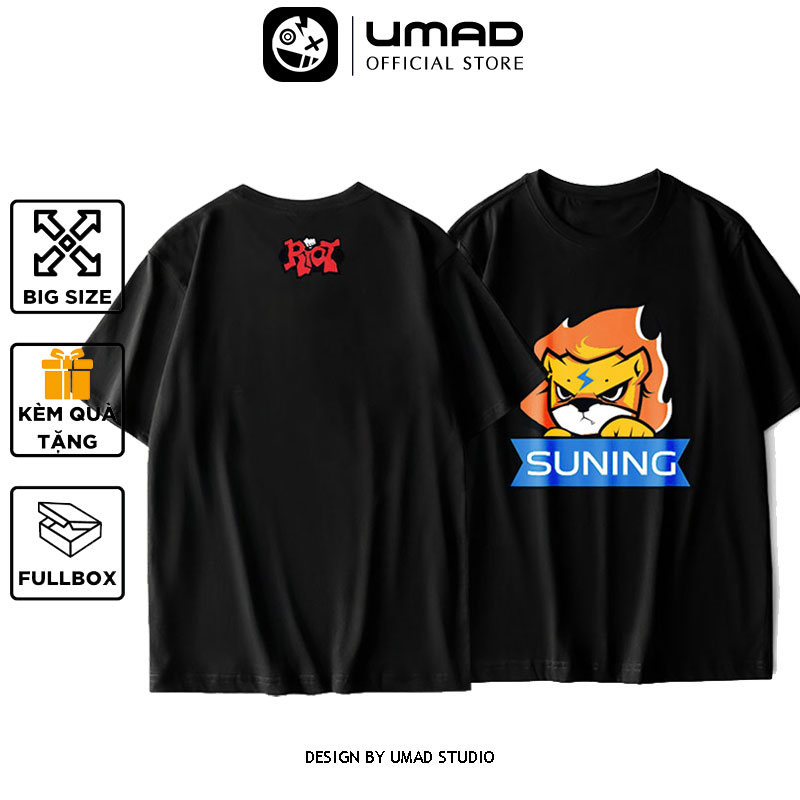 Áo thun nam UMAD bigsize 100kg (3XL, 4XL) cổ tròn tay ngắn phản quang Game Liên minh LOL Suning cao cấp team game thủ esport gamer