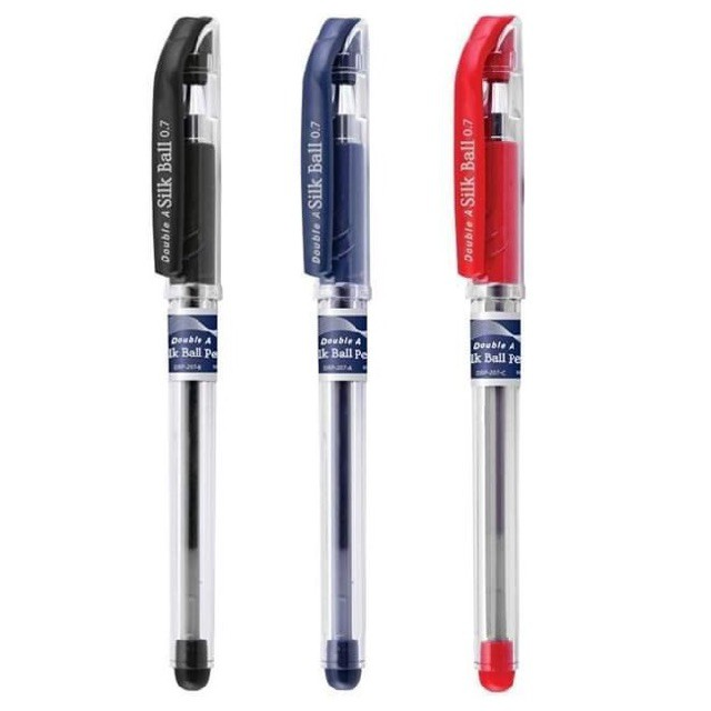 Bút Nước, Bút Gel Có Nắp Double A (Silk Ball Pen 207) Ngòi 0.7mm