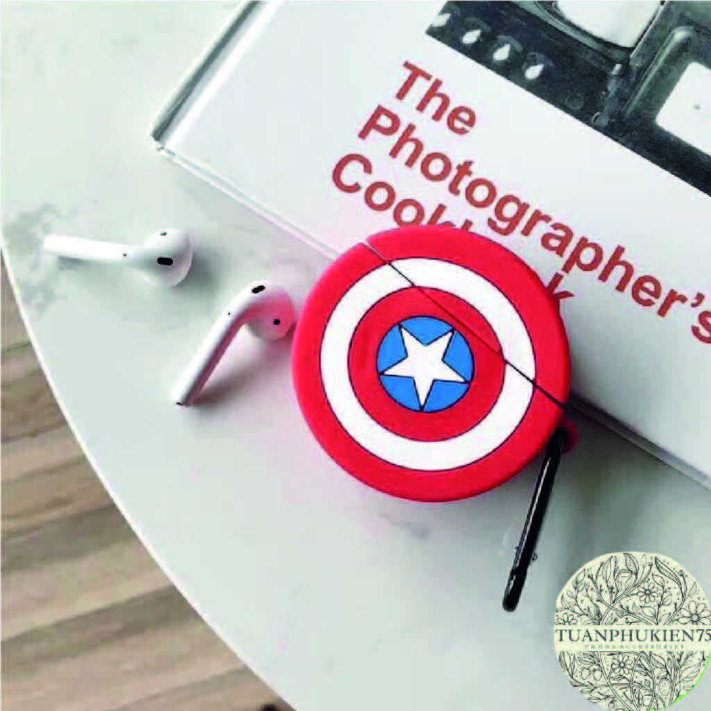 Airpods Case ⚡ Silicon Case Tai Nghe Không Dây Airpods 1/2/i12/PRO hình Khiên Captain America