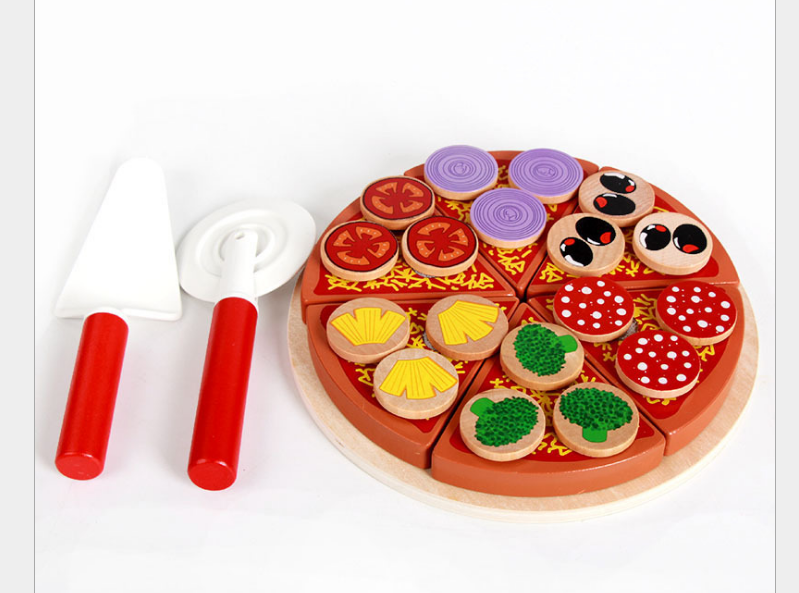 Đồ chơi cắt bánh pizza bằng gỗ cho bé