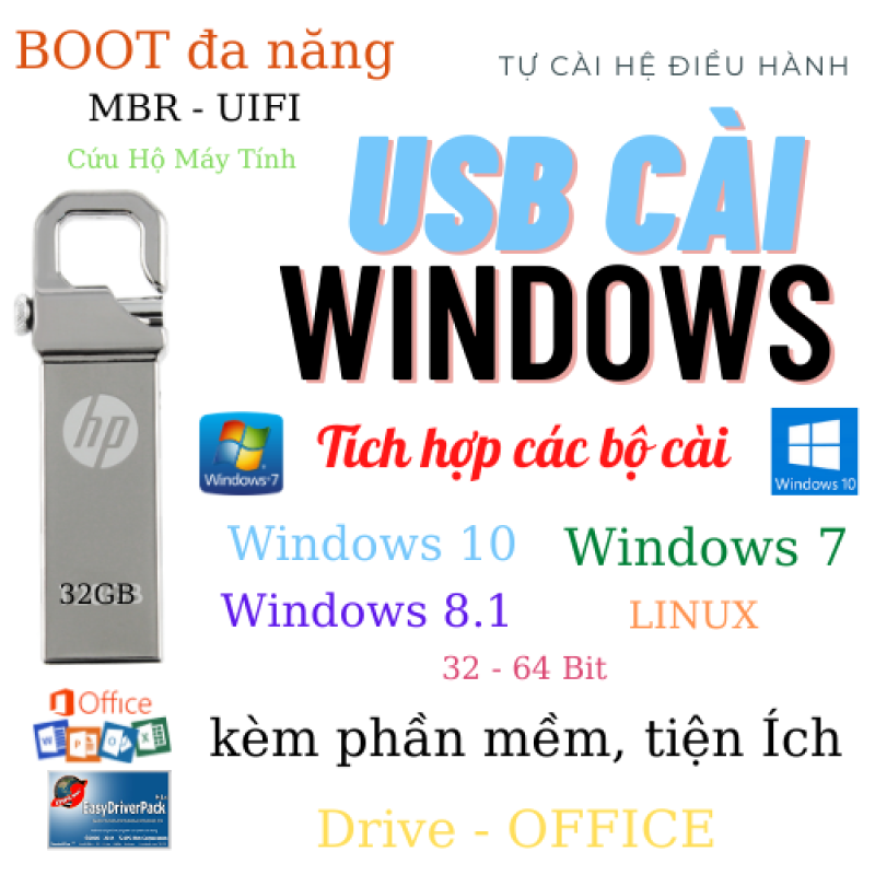 Bảng giá USB Cài Windows - Tích Hợp Các Bộ Cài Hệ Điều Hành Win 7,8,10,Linux - BOOT đa năng MBR - UIFI Phong Vũ