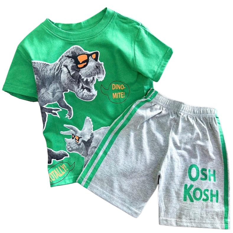 Bộ bé trai size đại 11-40 kg set đồ cộc tay quần áo thun cotton cho bé trai in hoạt hình siêu nhân khủng long cá mập quái xế Homie Kids