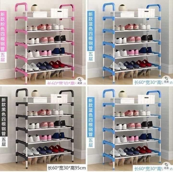 Kệ Dày Dép Khung Inox 5 Tầng