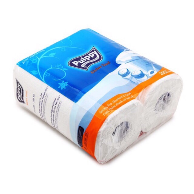 Giấy bếp Pulppy xanh và đỏ (2 cuộn)/ giấy đa năng