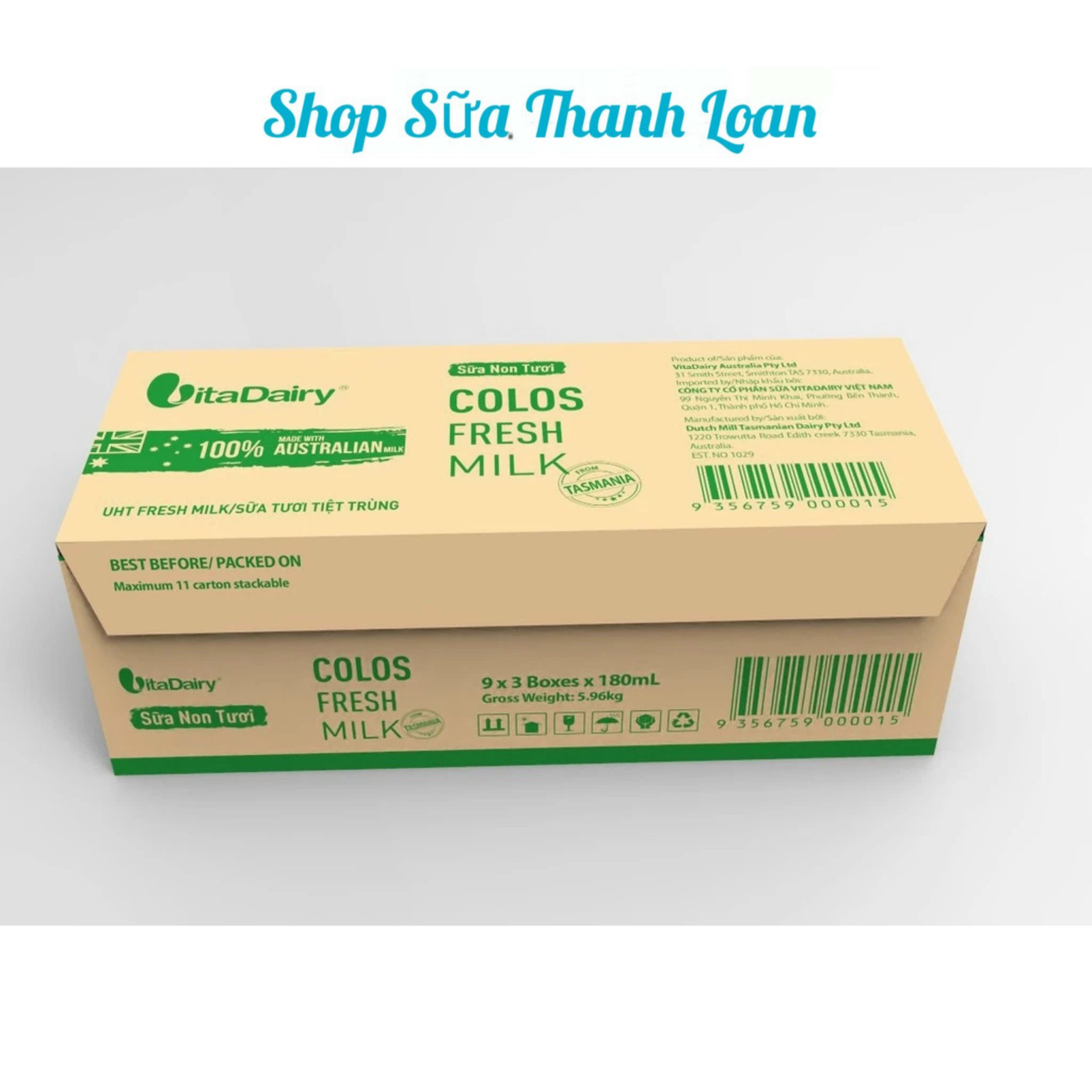 (HSD T10-2026) (Mẫu Mới) Thùng 24 Hộp Sữa Non Tươi VITADAIRY Moozi 180ml.