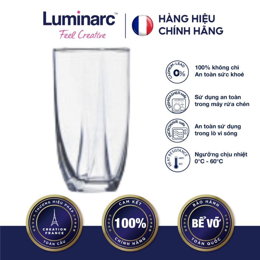 Bộ 6 ly thuỷ tinh cao luminarc eiffel 350ml - lueiq0168