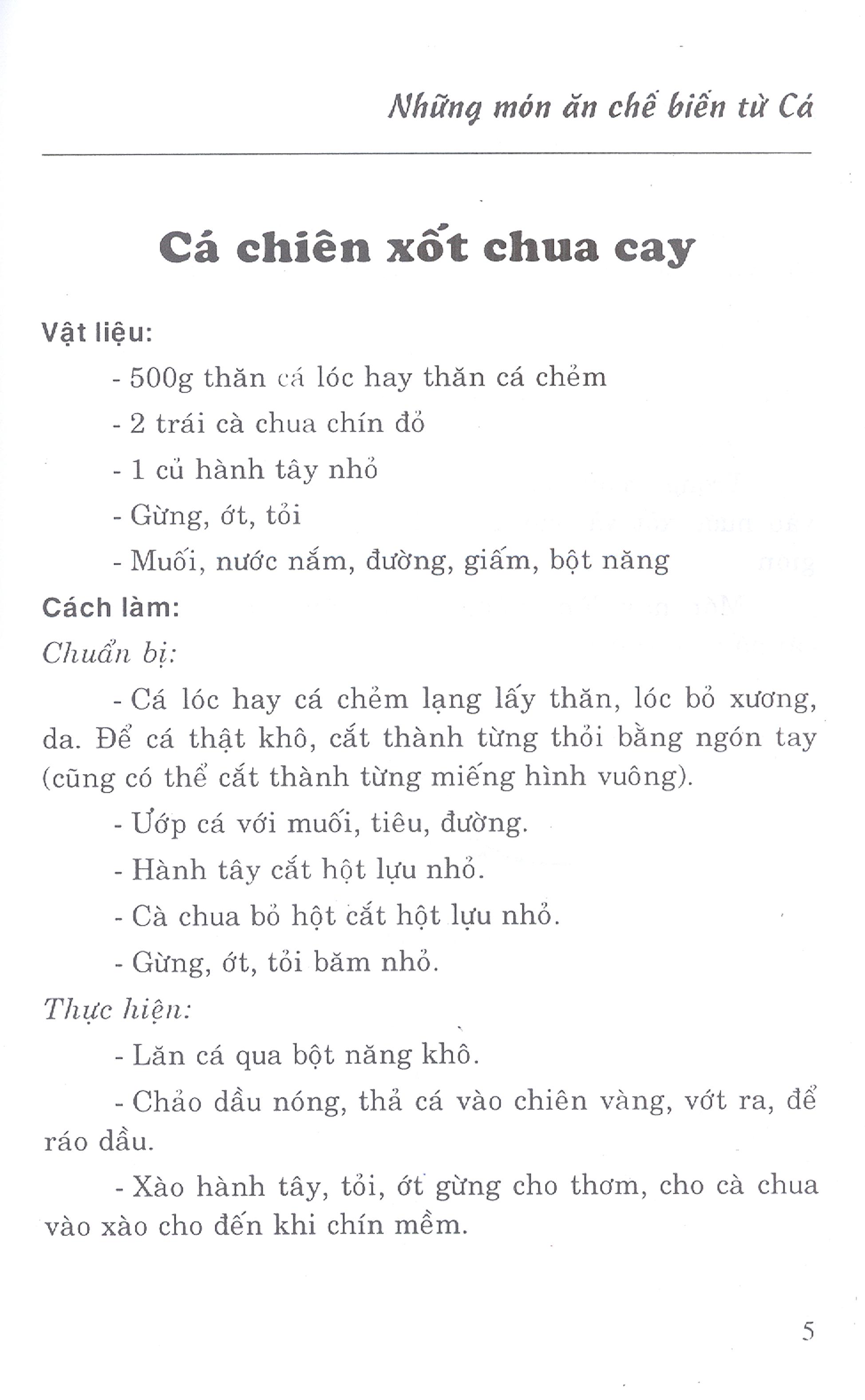 Những Món Ăn Chế Biến Từ Cá