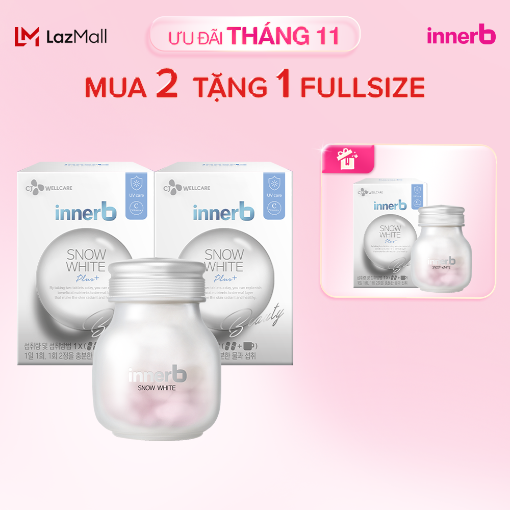 [Mua 2 tặng 1] Bộ đôi thực phẩm bảo vệ sức khỏe InnerB Snow White (28g)