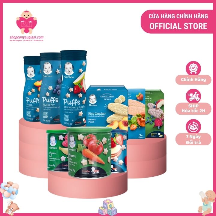 Bánh Ăn Dặm Gerber Cho Bé Từ 7 Tháng - Đủ Vị
